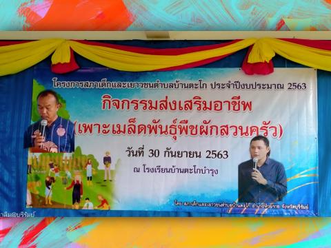โครงการสภาเด็กและเยาวชนตำบลบ้านตะโก (กิจกรรมส่งเสริมอาชีพการเพาะ