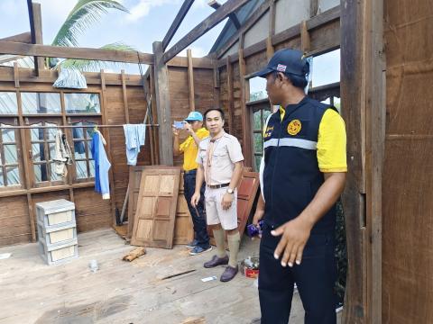 นายอำเภอห้วยราชออกตรวจเยี่ยมผู้ประสบภัยพิบัติ