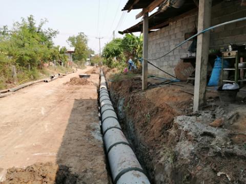 วางท่อระบายน้ำ บ้านโสน หมู่ที่ 2 จากบ้านนายชู - บ้านนายอิม