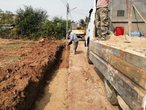 วางท่อระบายน้ำ หมู่ที่ 3 บ้านโคกโพธิ์ จากบ้านนายกัญญา ติมอนรัมย์