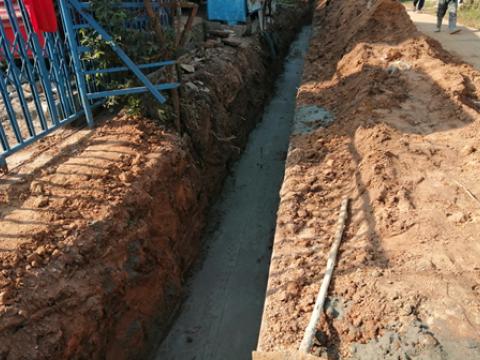 วางท่อระบายน้ำ หมู่ที่ 3 บ้านโคกโพธิ์ จากบ้านนายกัญญา ติมอนรัมย์