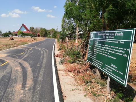 ถนนคอนกรีตโดยลงผิวAsphaltic Concreteหมู่1 บ้านตะโก สายวัดปัญญาฯ