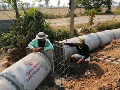 โครงการวางท่อส่งน้ำเข้าสระหนองตะโก หมู่ที่ 2 บ้านโสน